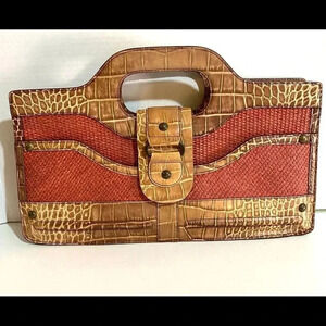 Tre vero print straw croc cellulose bag